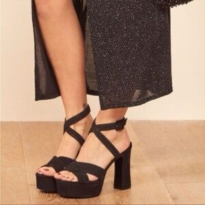 Reformation Tatiana black platform heel